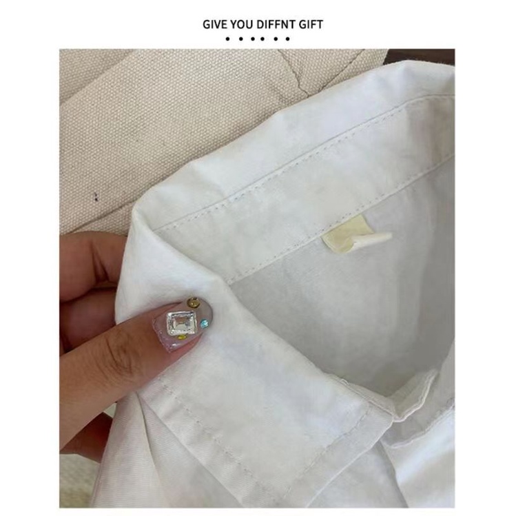 Nhật bản hàn quốc quần áo trẻ em bé trai mùa xuân thu áo sơ mi cotton trẻ em áo sơ mi trắng phiên bản hàn quốc gấu thêu dài tay áo sơ mi kẻ sọc