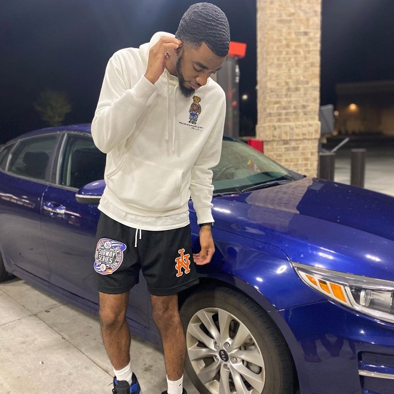 M New York LB Quần Short Thể Thao Dáng Rộng Dài Đến Đầu Gối Phong Cách Yankees Thích Hợp Chạy Bộ Chơi Bóng Rổ Mỹ