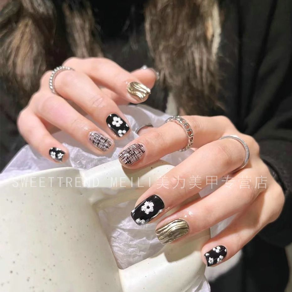 Miếng dán móng tay STZPRONAIL thiết kế hoa/ nơ/ bướm nhiều mẫu tùy chọn phong cách Nhật Bản sang trọng thời trang