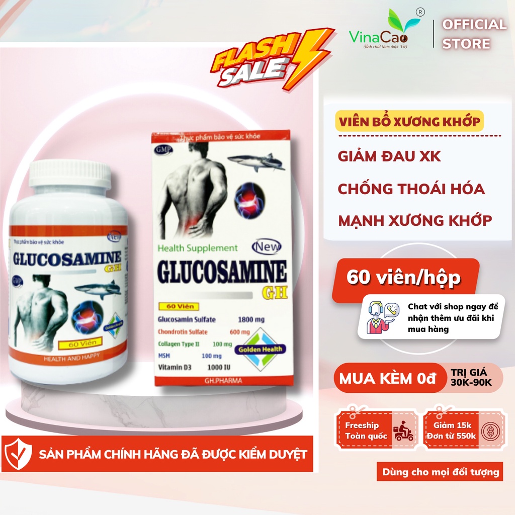 Viên uống uống bổ sung Glucosamine GH hộp 60 viên tốt cho xương khớp