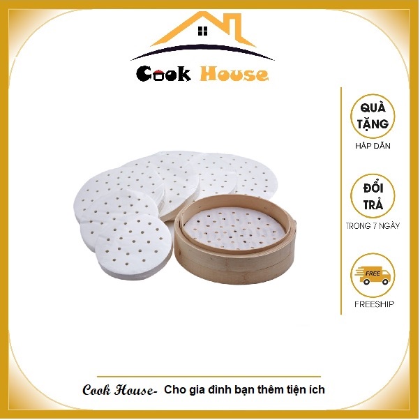 Giấy Thấm Dầu Thực Phẩm 100 Tờ 🌟FREESHIP🌟 Thấm Dầu Ăn Đồ Chiên Rán Tròn Hoa Văn Đục Lỗ Đa Năng Tiện Dụng