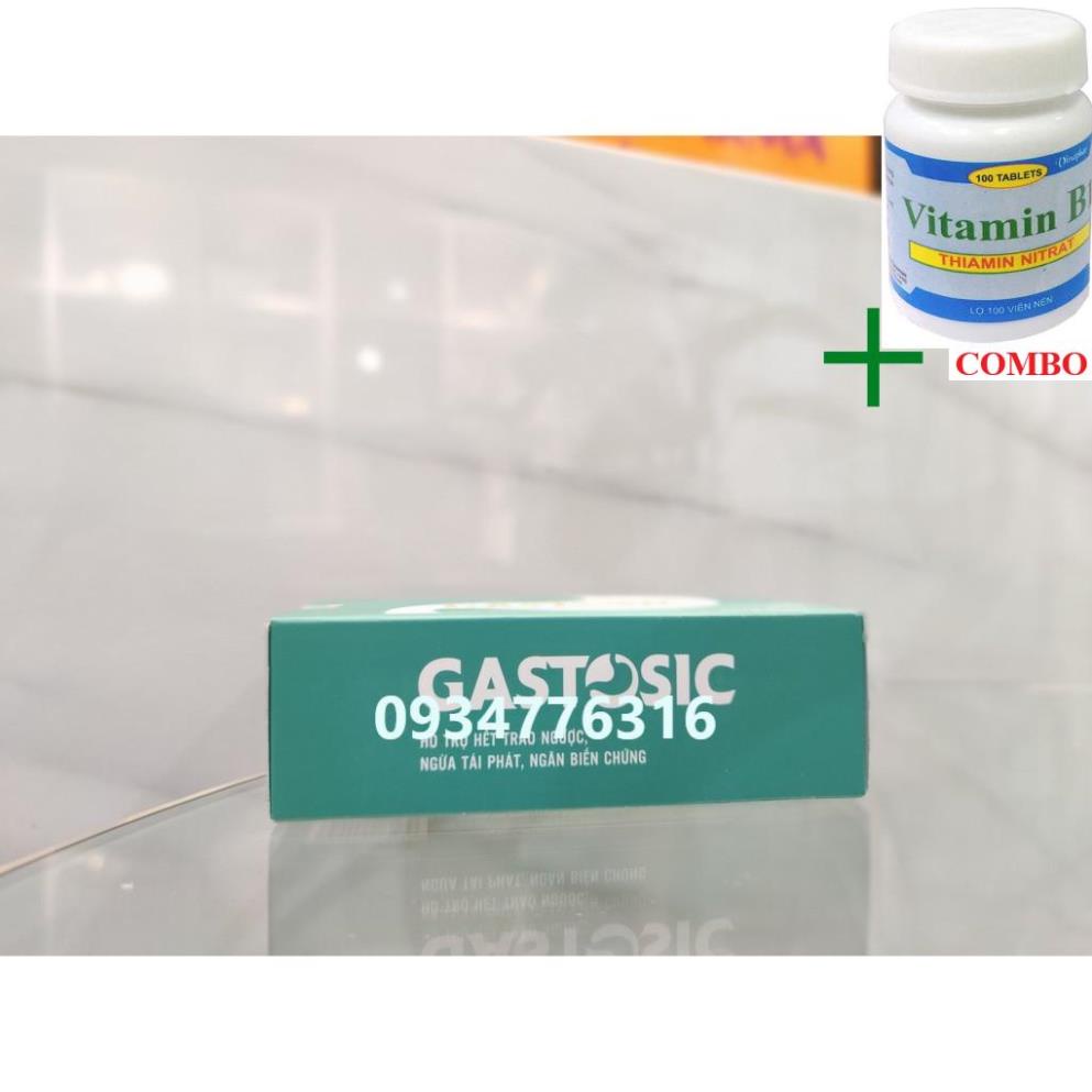Combo Vitamin B1 chai 100 viên+ Gastosic ngăn ngừa trào ngược dạ dày biến chứng tái phát hộp 3 vỉ x10 viên nang mềm