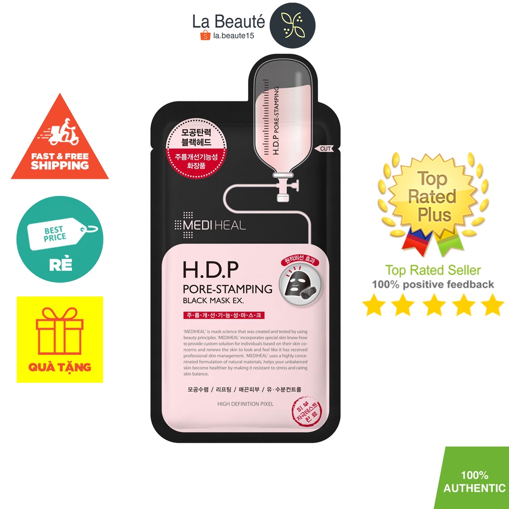 H.D.P Pore - Stamping Charcoal - Mineral Mask EX - Mặt Nạ Mediheal Than Hoạt Tính Cho Da Mụn 25ml