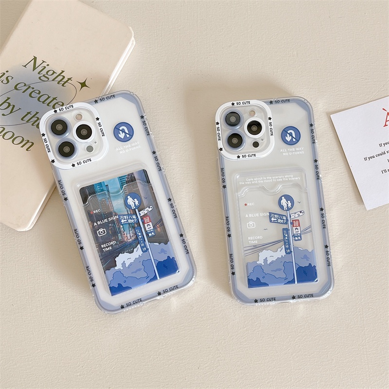 Ốp Điện Thoại TPU Mềm Trong Suốt Có Túi Khí Chống Rơi Và Ngăn Đựng Thẻ Cho iPhone 14 13 12 11 Pro Max XR XS 8 / 7 Plus