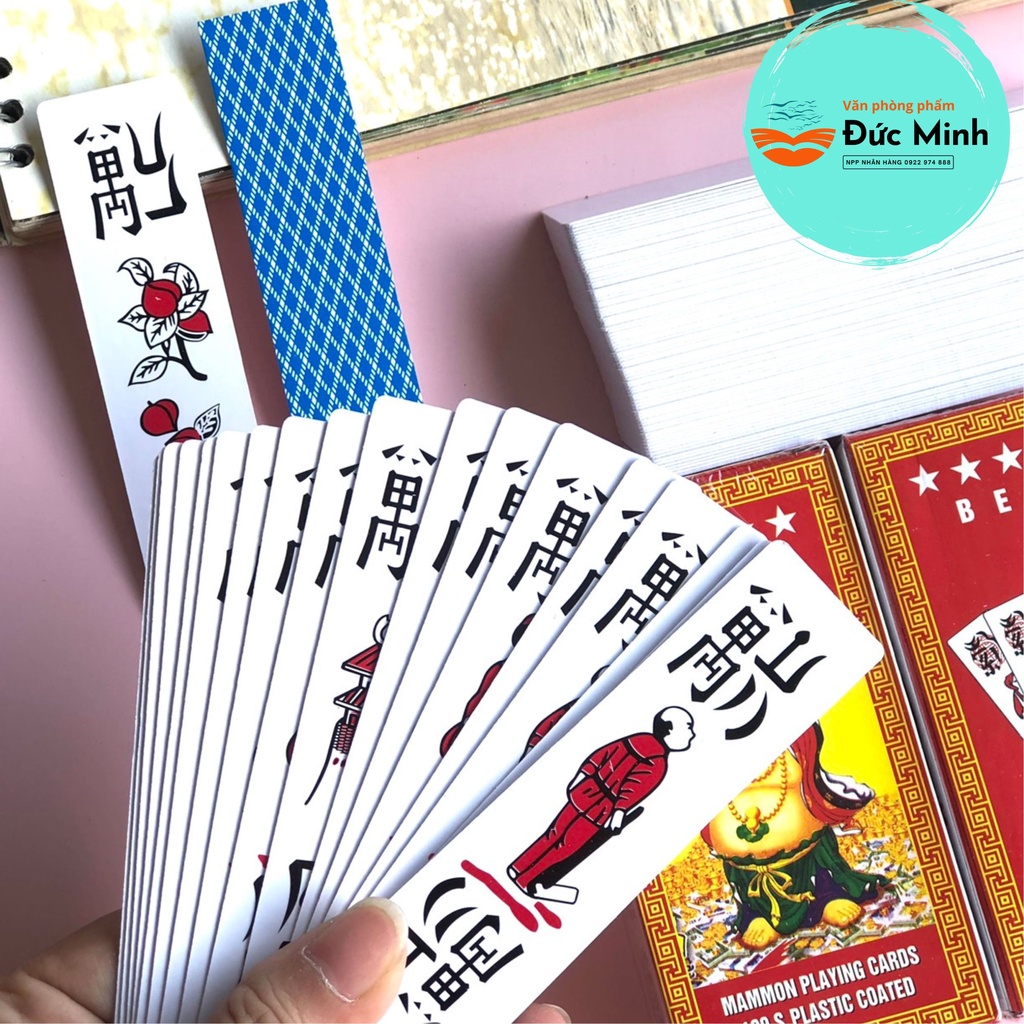 Chơi bài tổ tôm, Đánh chắn, Bộ bài thần tài 100 cây trắng tráng nhựa CAO CẤP- vpp Quế Anh (sỉ/lẻ)