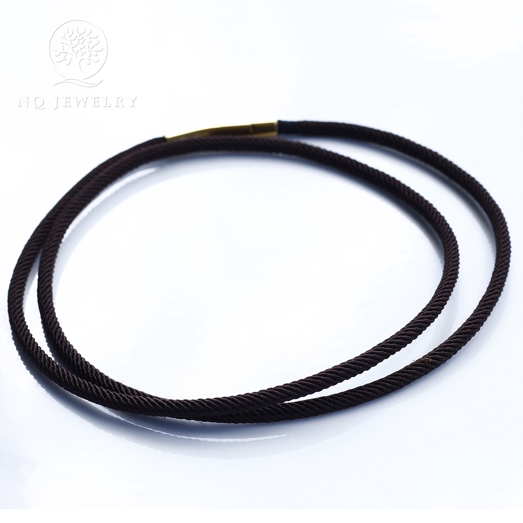 Dây chuyền, vòng cổ dây vải 3mm dù cao cấp khóa thép không gỉ màu vàng - NQ Jewelry