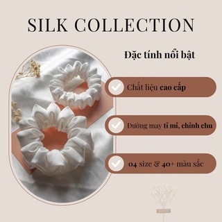 Cột tóc vải LACIBEL scrunchies, dây buộc tóc lụa cao cấp cỡ lớn
