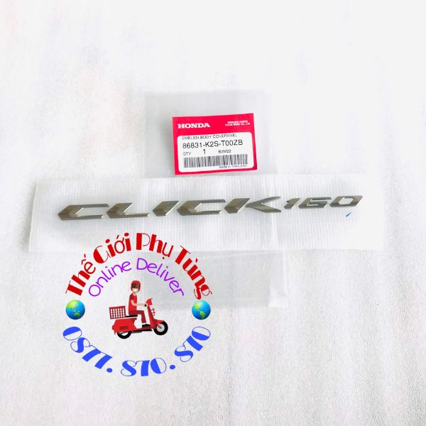 Tem chữ nổi Click 160  Zin Honda Thái Lan - 86831-K2S-T00ZC/ 86831-K2S-T00ZB
