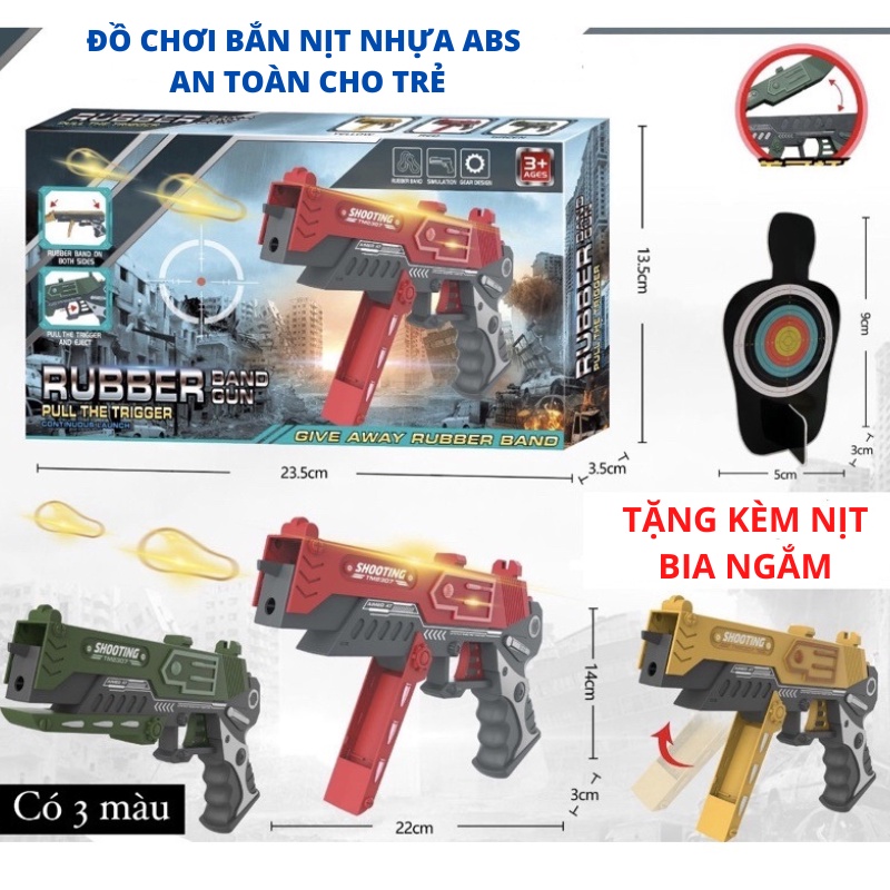 Đồ chơi bắn dây thun nịt chất liệu nhựa ABS an toàn cho trẻ - Tặng kèn túi dây thun