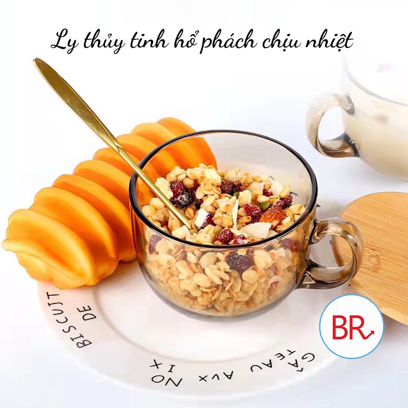 Cốc thủy tinh chịu nhiệt màu hổ phách-Ly thủy tinh màu hổ phách sang trọng, mang tính thẩm mỹ cao 01712