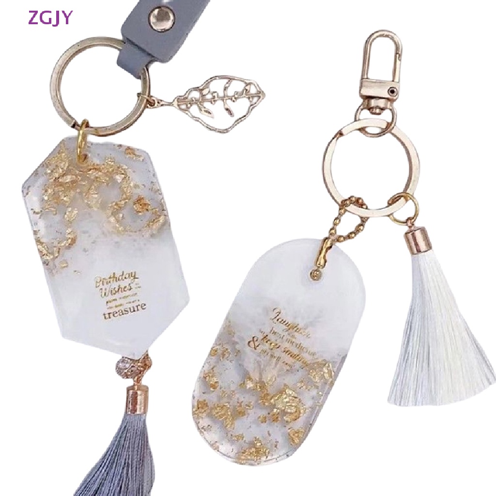 Khuôn Silicon Làm Mặt Dây Chuyền / Móc Khóa Bằng Nhựa Epoxy Hình Chữ Nhật / Tròn Độc Đáo DIY Mới