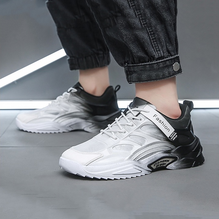 Giày Thể Thao Nam Đế Cao TT07 Fashion Sport Màu Trắng Gót Đen