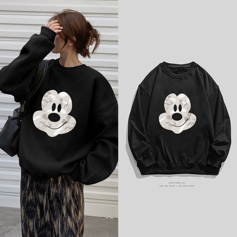 NRVP Áo Thun Nữ Dài Tay Dáng Rộng In Hình Phong Cách Hàn Quốc Mới