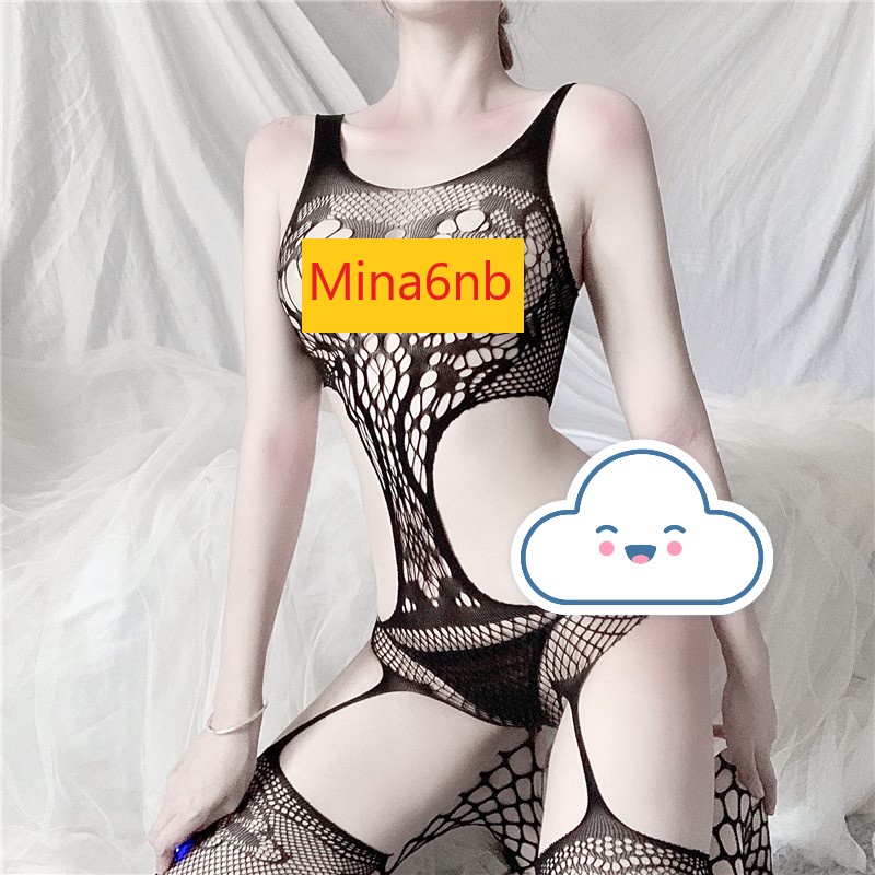 Đồ ngủ thun lưới bó sát Bodystocking quyến rũ khiêu gợi hở eo Không kèm tai thỏ