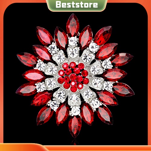 Ghim cài áo hình hoa đính đá thời trang cho nữ