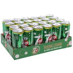 Thùng 24 lon nước ngọt 7 Up hương Chanh 330ml