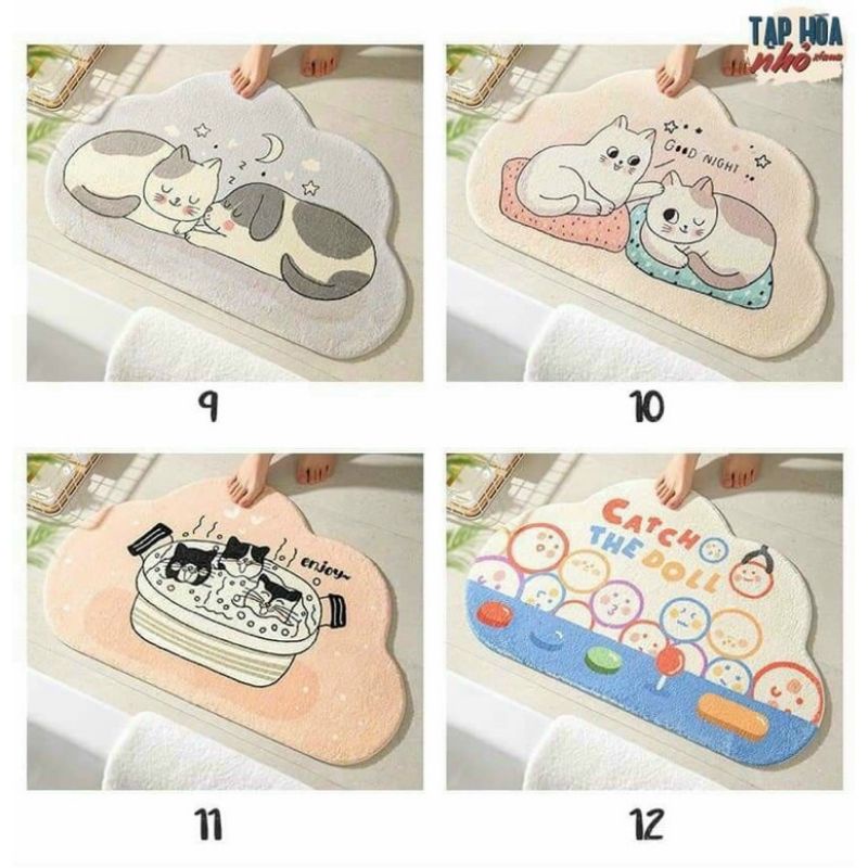 Thảm lau chân thấm hút ĐÁM MÂY dày dặn, chống trơn tiện lợi