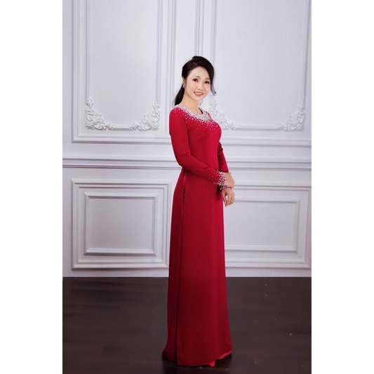 Áo dài tiệc trung niên sui gia kết chuỗi nhiều màu có Bigsize