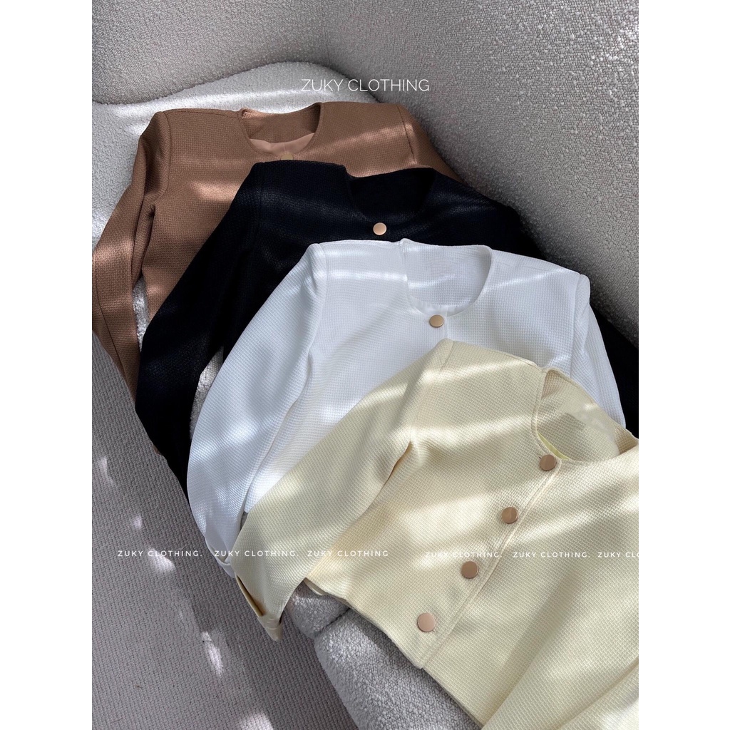 ZUKY CLOTHING - Áo khoác bố tweed tiểu thư sang chảnh
