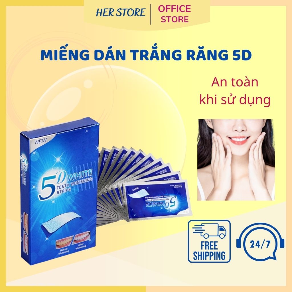 Miếng dán trắng răng 5D White Teeth Whitening Strips