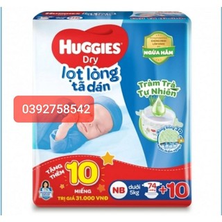 Tã dán sơ sinh huggies Nb74+10