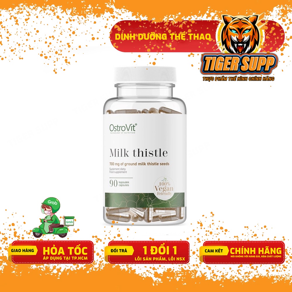 Ostrovit Milk Thistle Vege - Giải Độc Gan, Bổ Gan, Hỗ Trợ Chức Năng Gan Mạnh Mẽ 90 Viên - Chính hãng