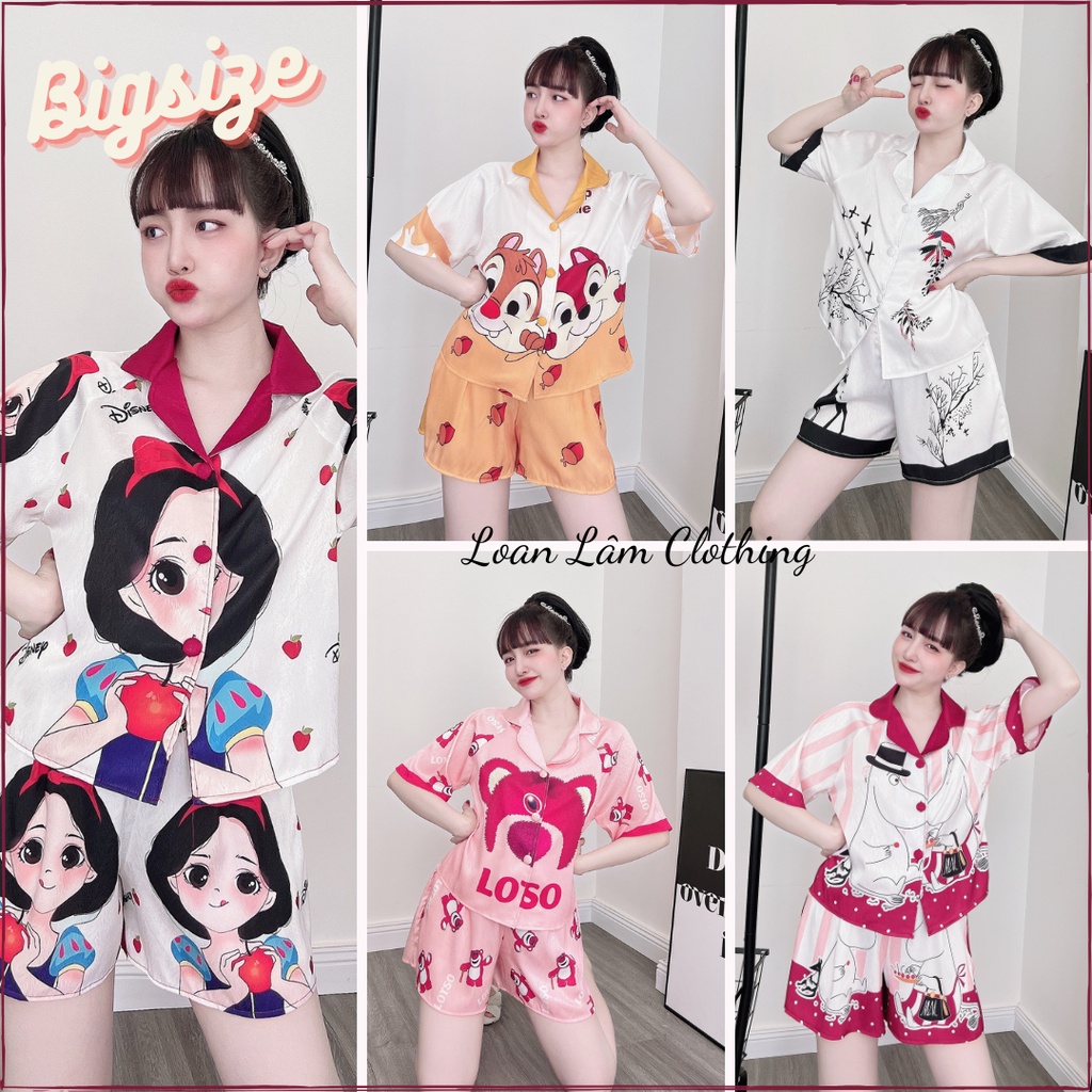 BIGSIZE Bộ lụa xước đùi nút bọc size dưới 65kg