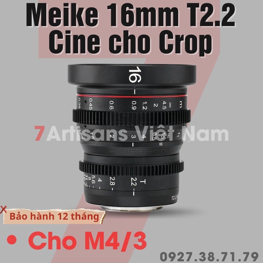 Ống Kính Cine Meike 16mm T2.2 - Wide Angle Cinema Lens - Olympus/Panasonic Lumix Cameras and BMPCC 4K BMPPCC ....