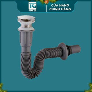 Xi phông thoát nước Chậu rửa mặt loại nhấn màu xám Bộ xã ruột gà Lavabo Life Home
