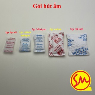 Hạt hút ẩm silicagel 1gr, 2gr, 3gr, 5gr đóng gói 100gr, 200gr