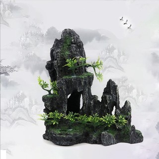 Mô hình non bộ dáng trụ thẳng đứng làm hang cho cá cảnh, tép cảnh trang trí bể thủy sinh, bể bán cạn, tiểu cảnh, DIY