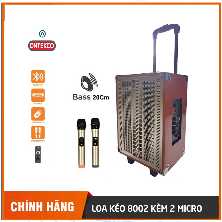 Loa kéo karaoke ONTEKCO 8001|8002 kết nối blutooth - Nghe nhạc cực đã +Mic hát siêu hay ,Thời gian sử dụng tới 4-5 tiếng