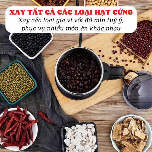 Máy Nghiền Hạt Khô Siêu Mịn Công Suất 300W, Máy Xay Hạt Cà Phê, Xay Bột Ngũ Cốc, Xay Gia Vị - 6 Lưỡi Dao