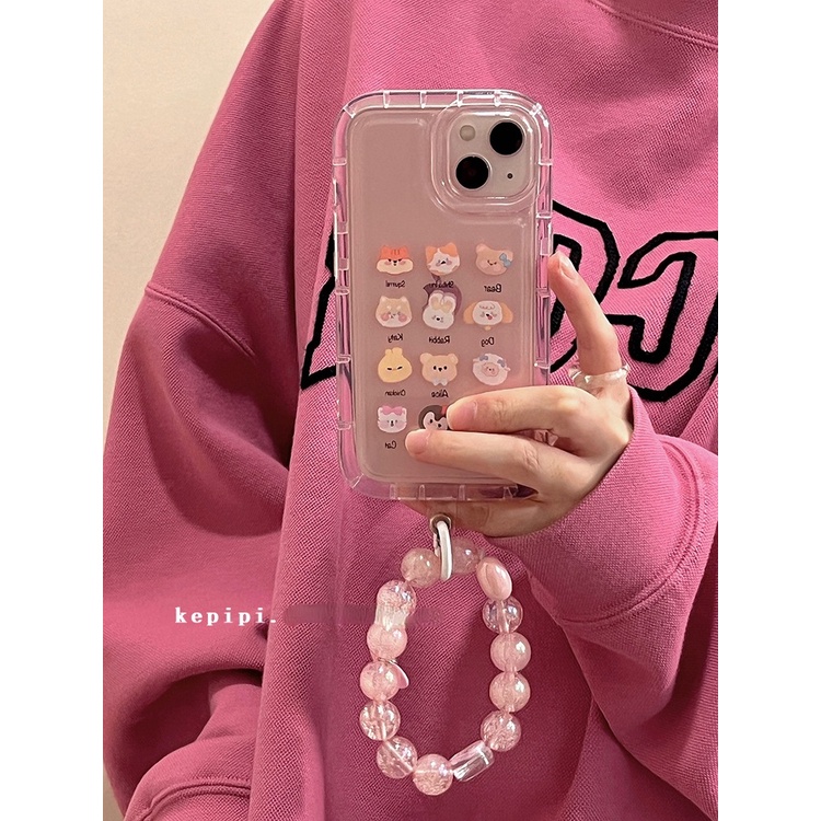 Ốp điện thoại hoạt hình màu hồng xinh xắn cho iPhone14proMax Apple 13 12/11 12promax