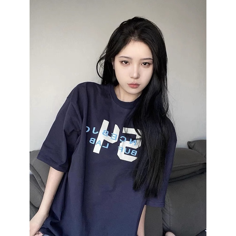 NRVP Áo Thun Unisex Mùa Hè Dáng Suông Tay Cộc Phong Cách Hàn Quốc Cho Nam Nữ