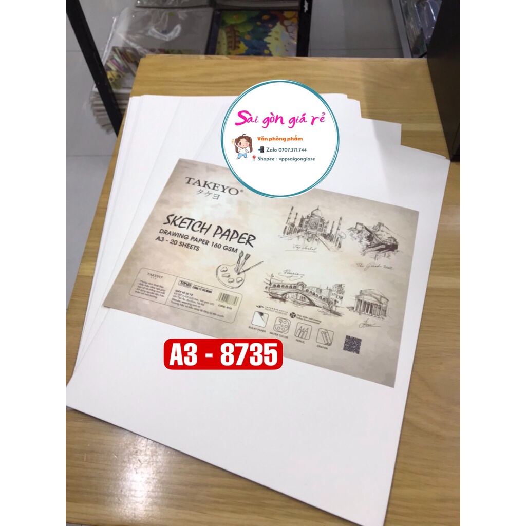 Sổ Vẽ Takeyo A3 (20tờ - 1q, ĐL 160gsm) 8735