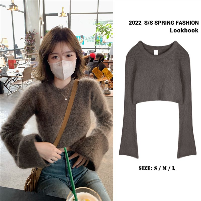 Áo len COZOK tay loe cổ tròn màu trơn thời trang