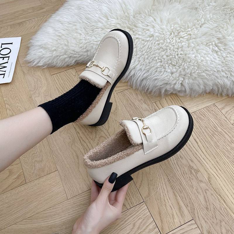 Giày Búp Bê Phối Lông Thú Thiết Kế Hợp Thời Trang Cho Phái Nữ