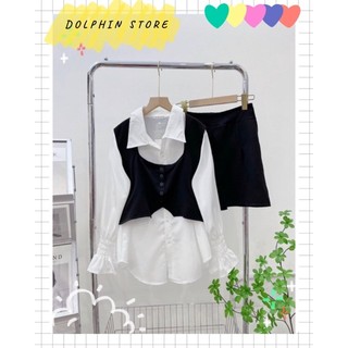 BIGSIZE Set gile kèm quần short bigsize