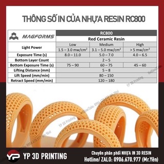 [Nhựa in 3D Resin Gốm Đỏ RC800] MAGFORMS Red Ceramic Resin 1000ml (RC800)