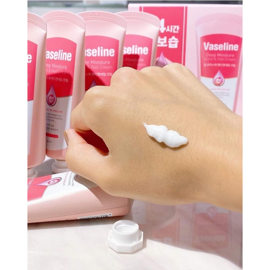 Kem Dưỡng Da Tay & Móng Cấp Ẩm Da VASELINE 24H Deep Moisture Hand & Nail Cream 60ml