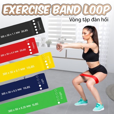 BG Bộ 5 Dây đàn hồi kháng lực tập Gym Yoga Thái Lan cao cấp đa năng mới 2025
