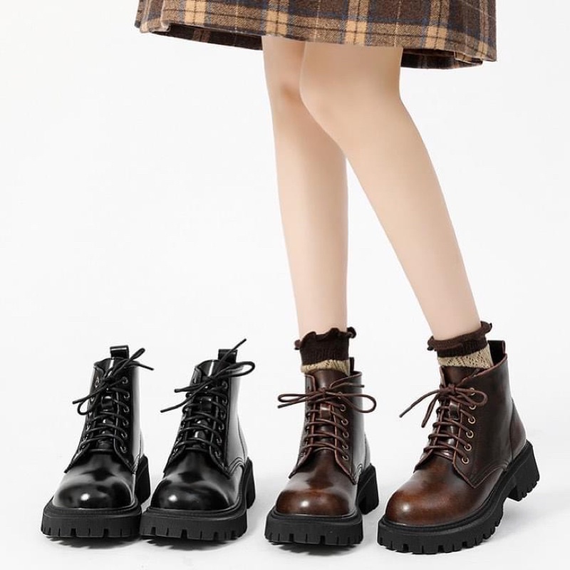 Original Boots - Giày bốt da bò nữ phong cách retro, vintage LavisS