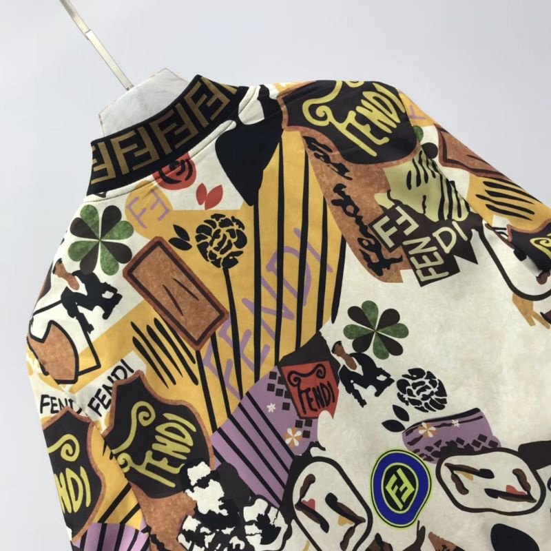 Áo khoác gió cao cấp FEND họa tiết hoa lá