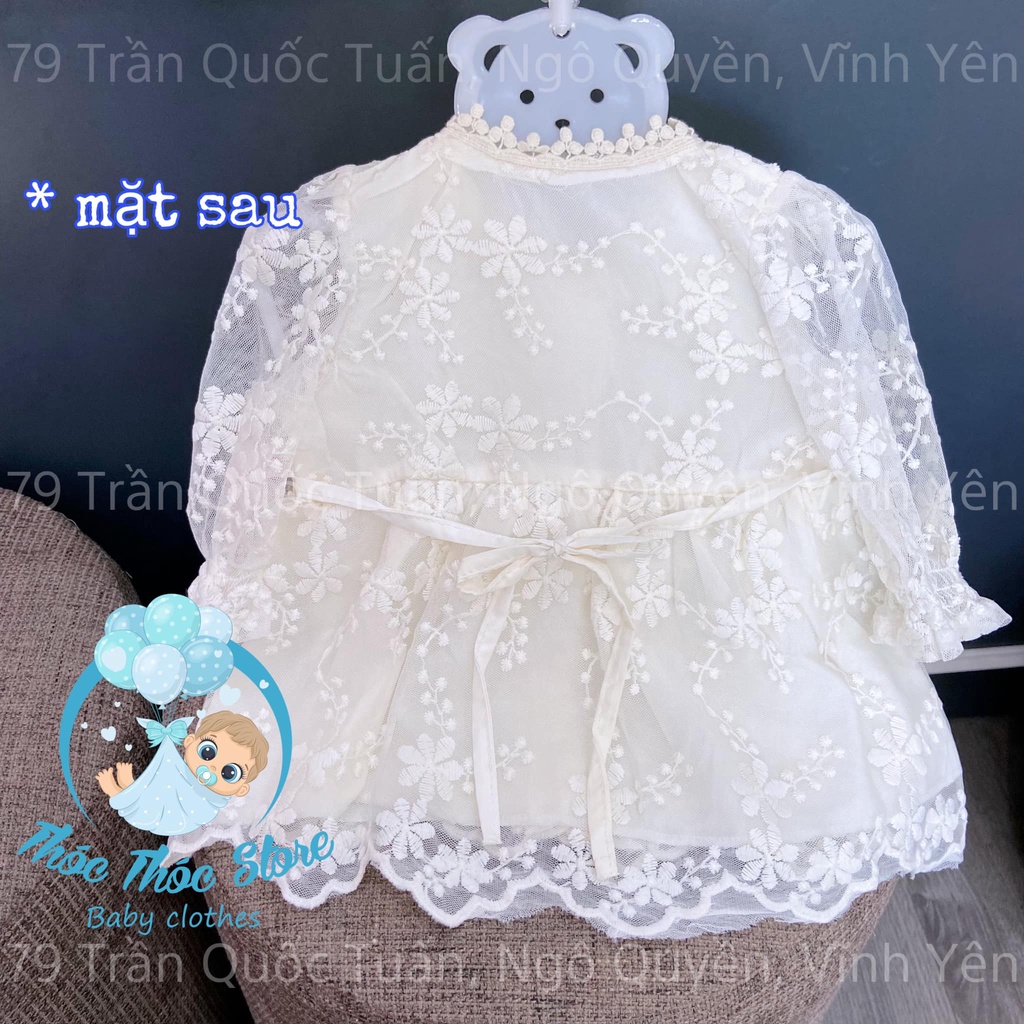 Set váy ren công chúa tiểu thư cao cấp cho bé gái mặc đầy tháng, đi tiệc, sinh nhật