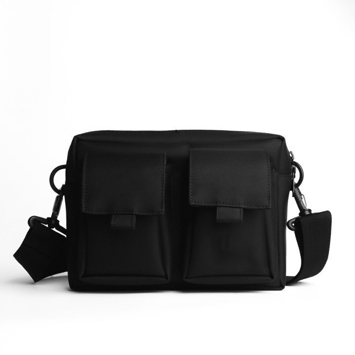 Túi đeo chéo nam đi chơi túi nhỏ đeo chéo mini màu đen đựng điện thoại vải dù thời trang DC04
