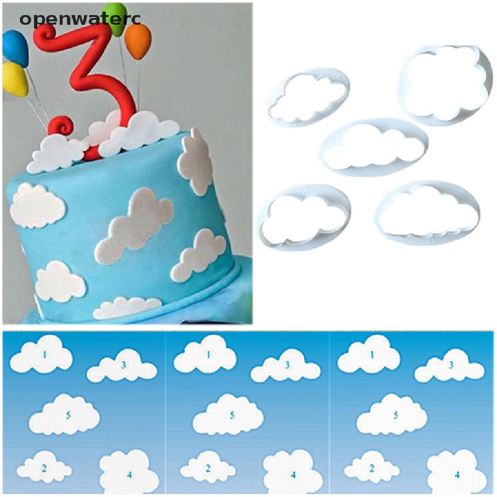Bộ 5 Khuôn Cắt Bánh Quy Hình Đám Mây 3D