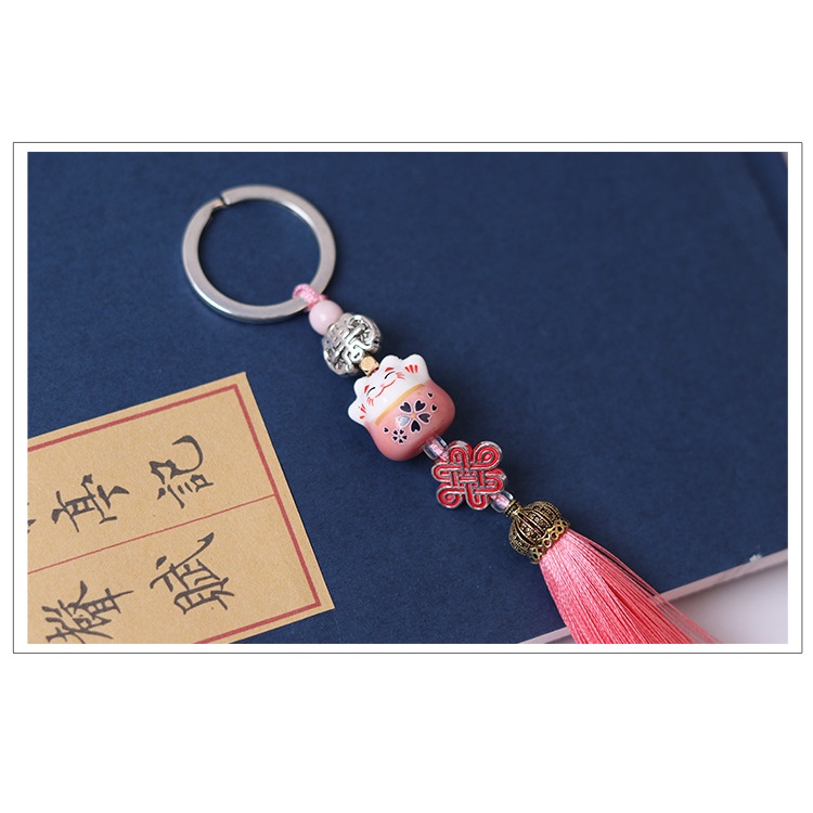 Móc Khóa Mèo Chiêu Tài - Mèo May Mắn Handmade
