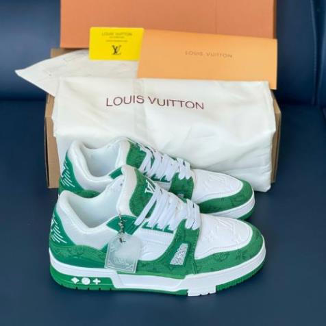 ✅freeship✅ Giày Louis Vuitton LV Trainer White pink & white green, giày thể thao LV cao cấp sang trọng full phụ kiện