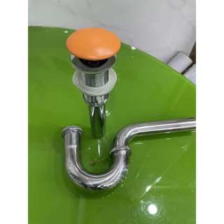 Xi phong chậu rửa mặt lavabo sứ màu cam cao cấp Life Home